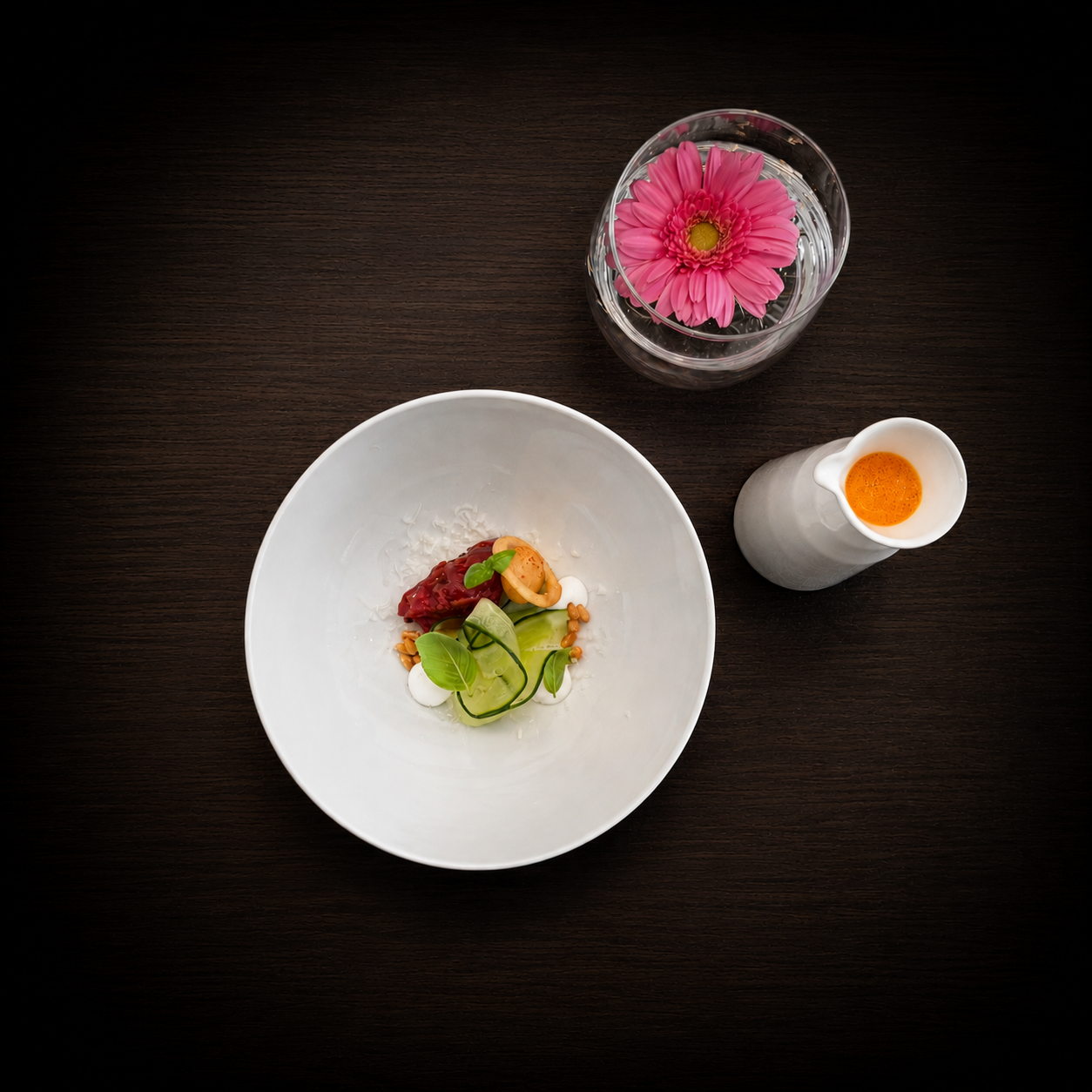 Fruchtige Gazpacho WassermeloneAioliManchegoCroûtons (56)